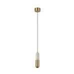 LED-hengelampe 2545 messing/hvit Ø 5 cm metall/alabast, dimbar