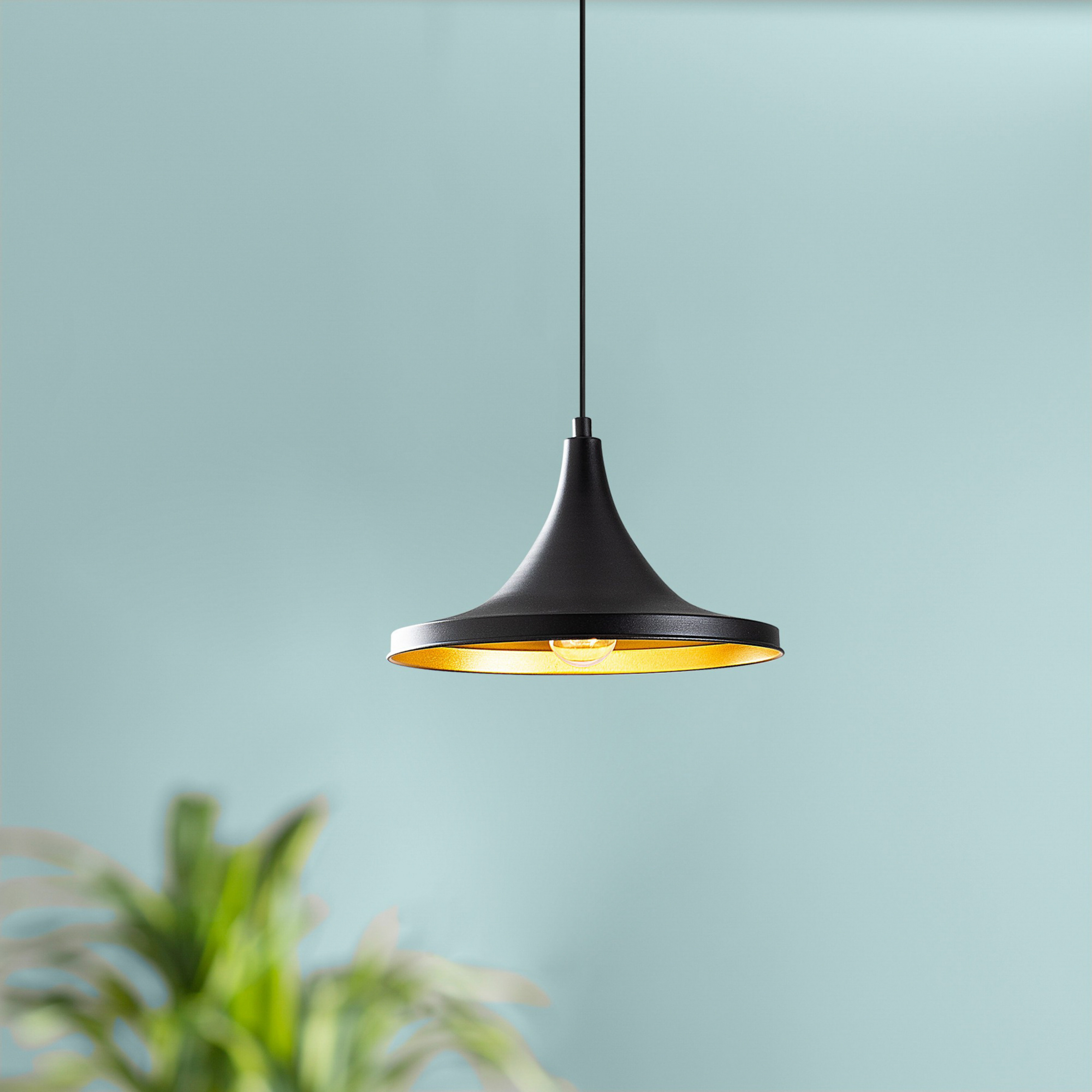 Hänglampa Berceste 193-S Ø30cm svart/guld