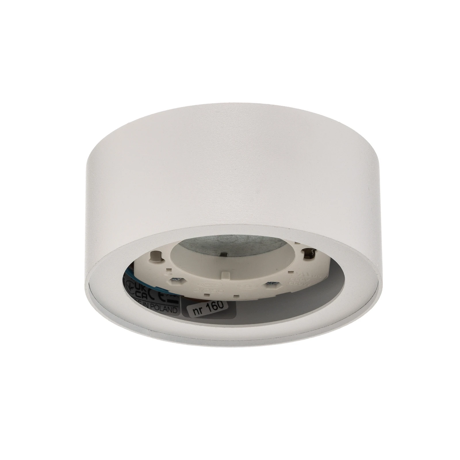 Downlight Flea de acero, blanco
