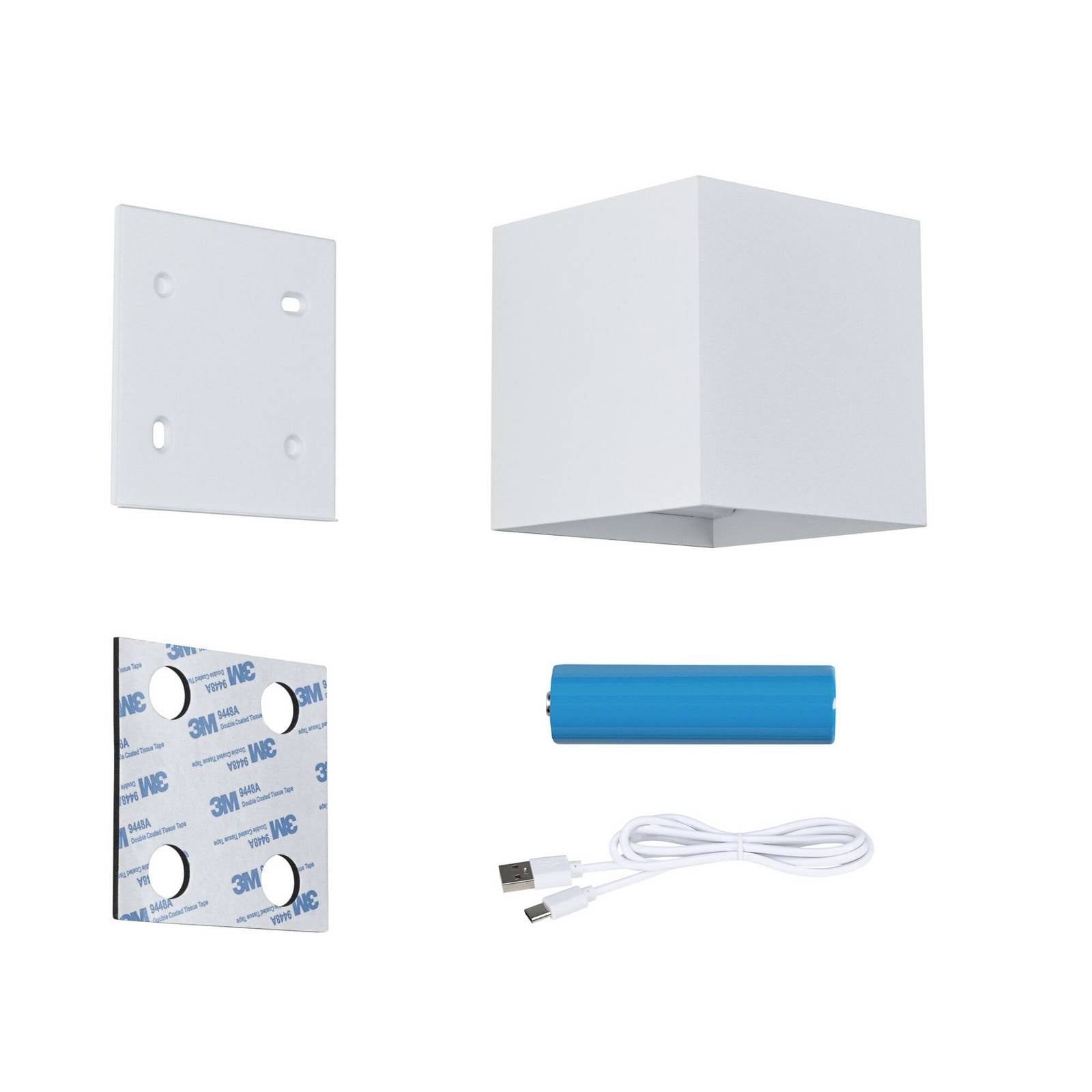 LED-kinkiet zewnętrzny na baterię Nyara, biały, 10 cm, czujnik, IP44