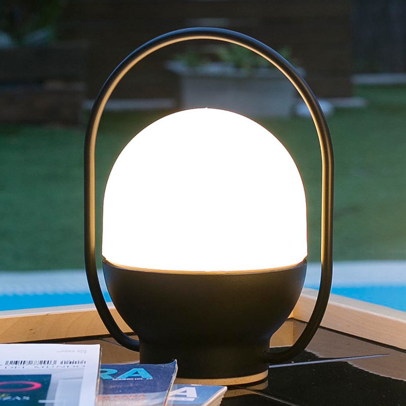 FARO BARCELONA Take away - LED table lamp with battery and USB, for Living / Dining Room, polycarbonate, silicone, 3 W, energy efficiency: A+, H: 20 cm