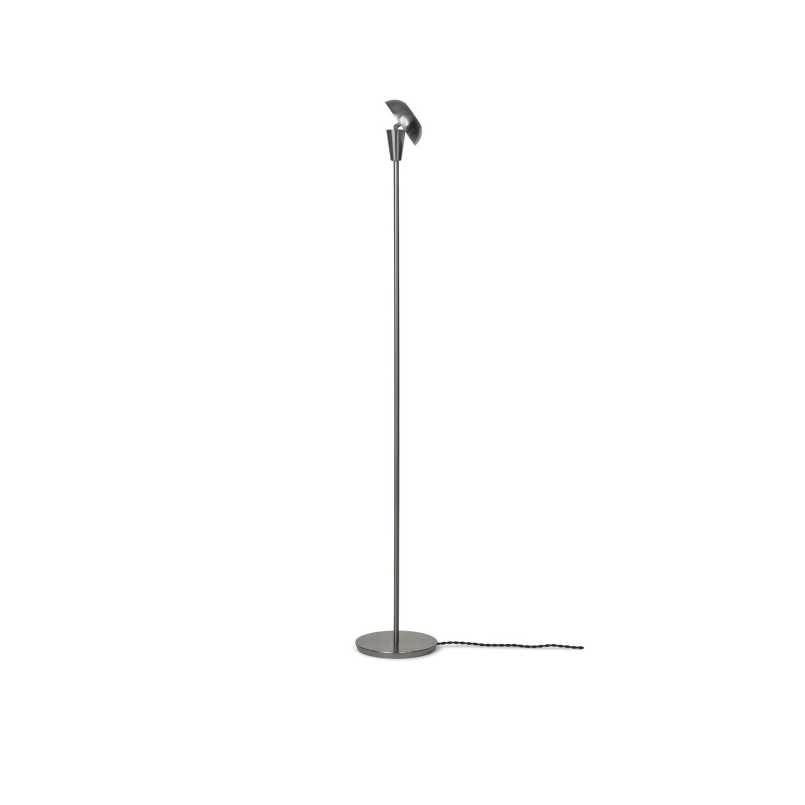 ferm LIVING Stojací lampa Tiny, nikl, železo, výška 124,2 cm