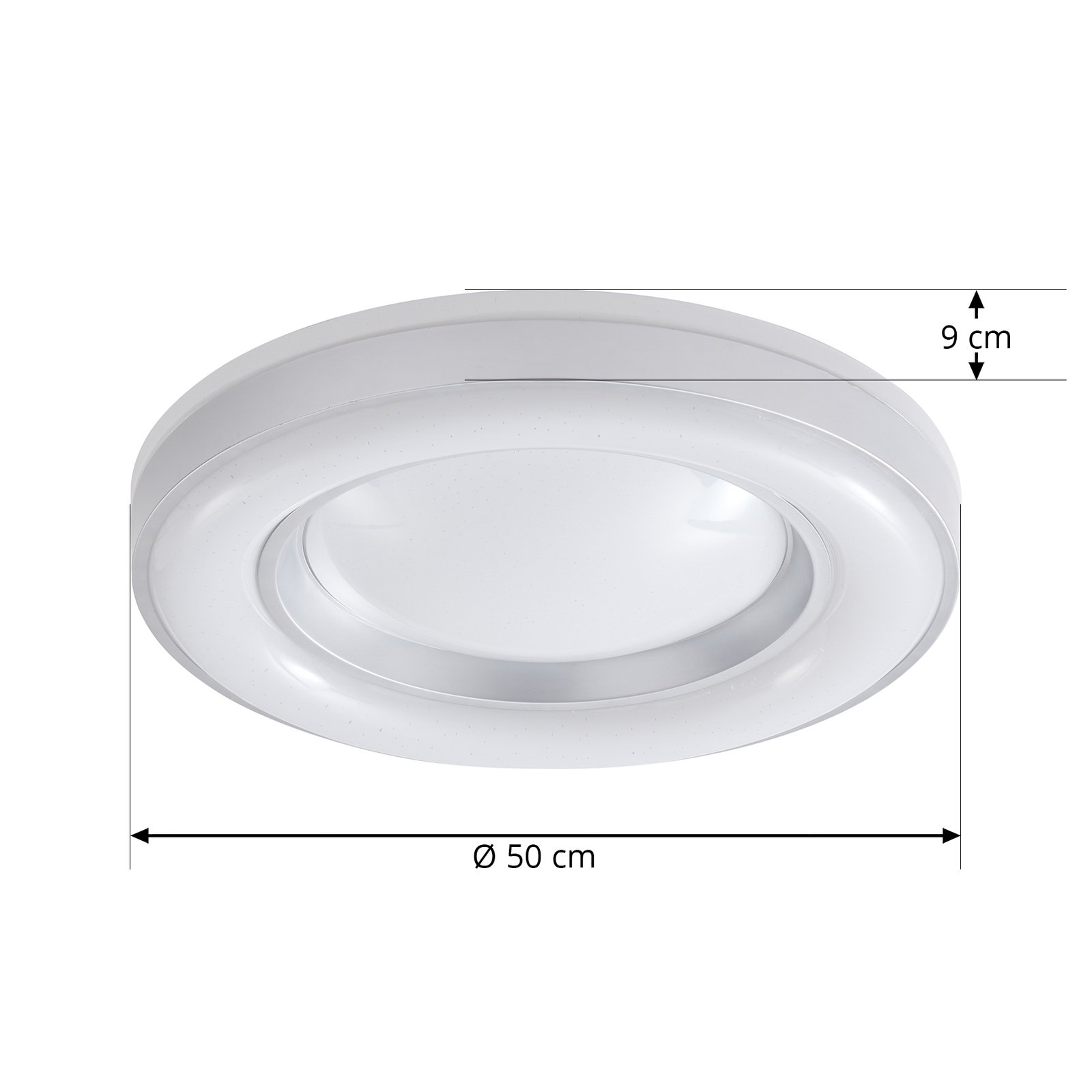 Lindby Aaesha LED-Deckenlampe weiß/silber Ø50,5cm