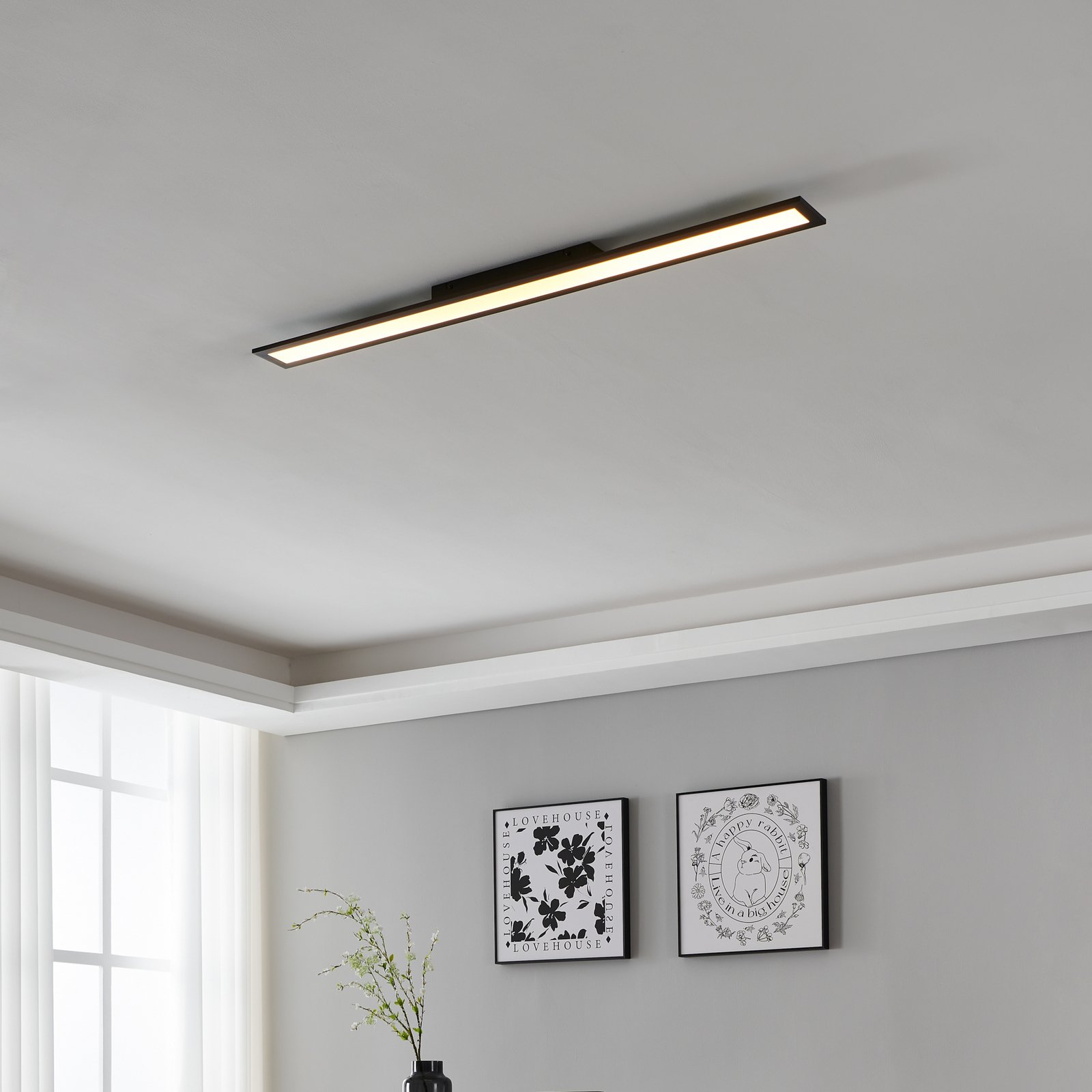 EGLO connect Salobrena-Z LED stropna svetilka, 120x10cm, črna