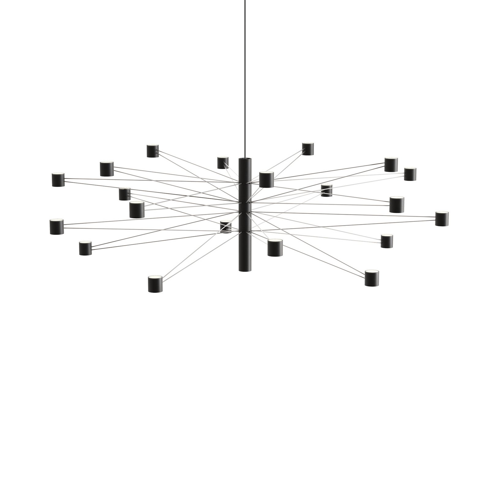 kdln LED obesna svetilka POLAR 20.3, Ø 124 cm črna 20-flg. dim