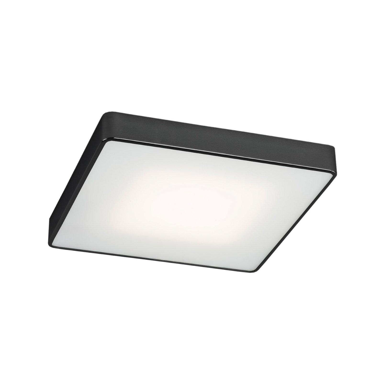 Deckenlampe Oro aus Stahl und Glas, schwarz