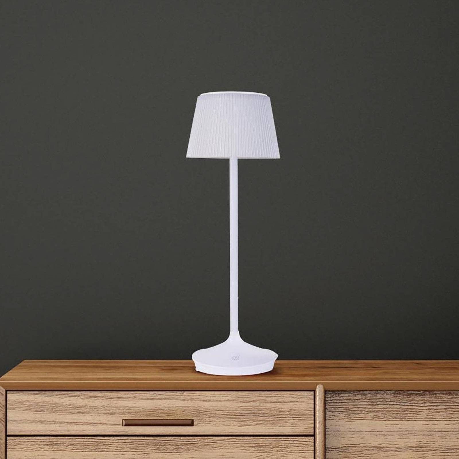 E-shop LED stolová lampa Emmi CCT nabíjateľná, biela