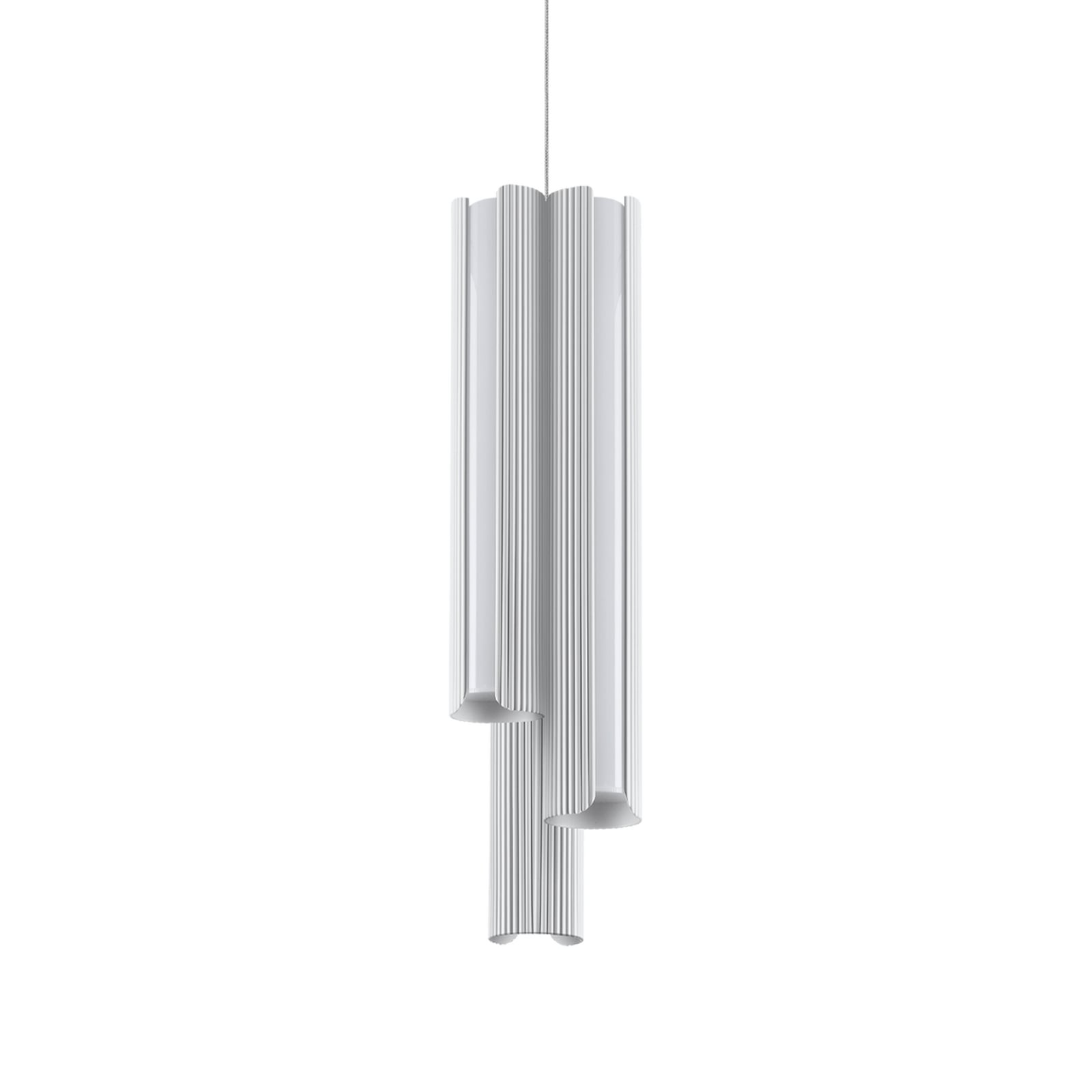 Suspension LED IDEAL LUX Dorica, blanche, Ø 9 cm, métal, à 3 lampes