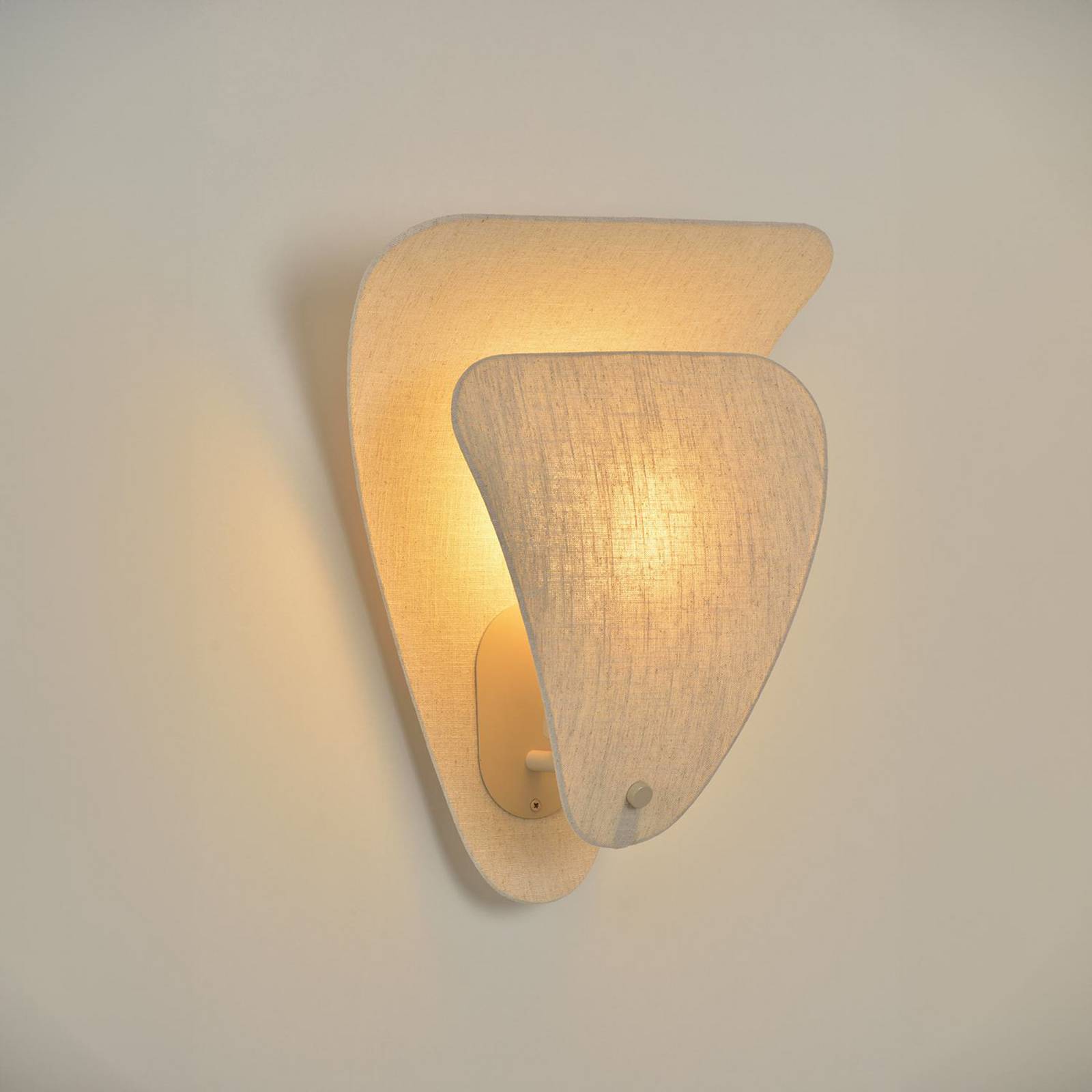 MARKET SET Lampa ścienna Coquillage, kremowa, 33 cm, len