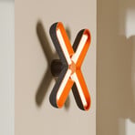 LOOM DESIGN LED wandlamp Fuzz, oranje/zwart, 50 cm