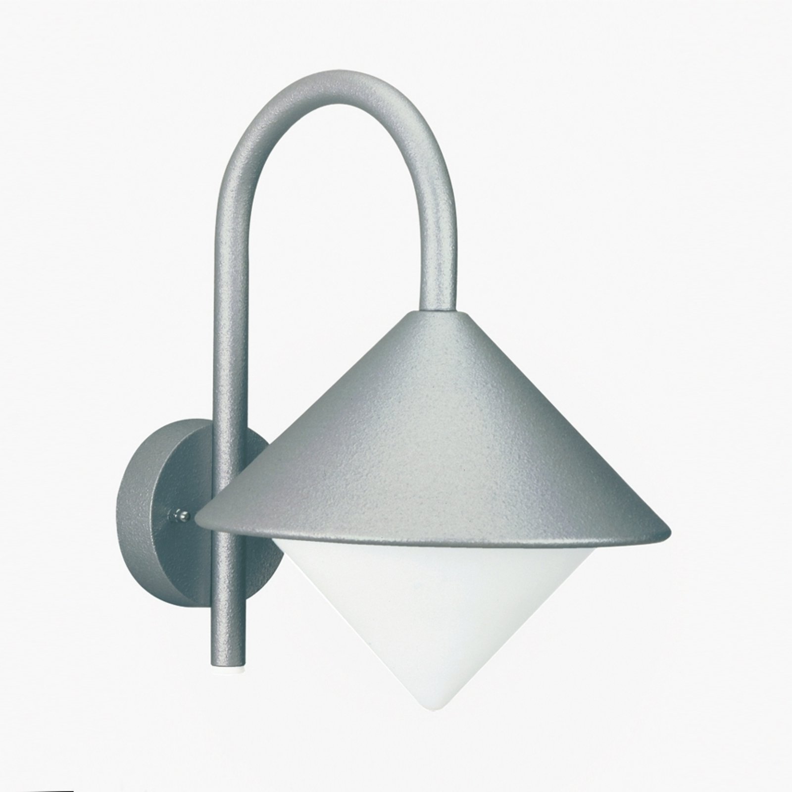 Albert Leuchten Elegant outdoor wall light Julieta, silver, die-cast aluminium, opal glass, E27, 75 W, energy efficiency: A++, H: 34.5 cm