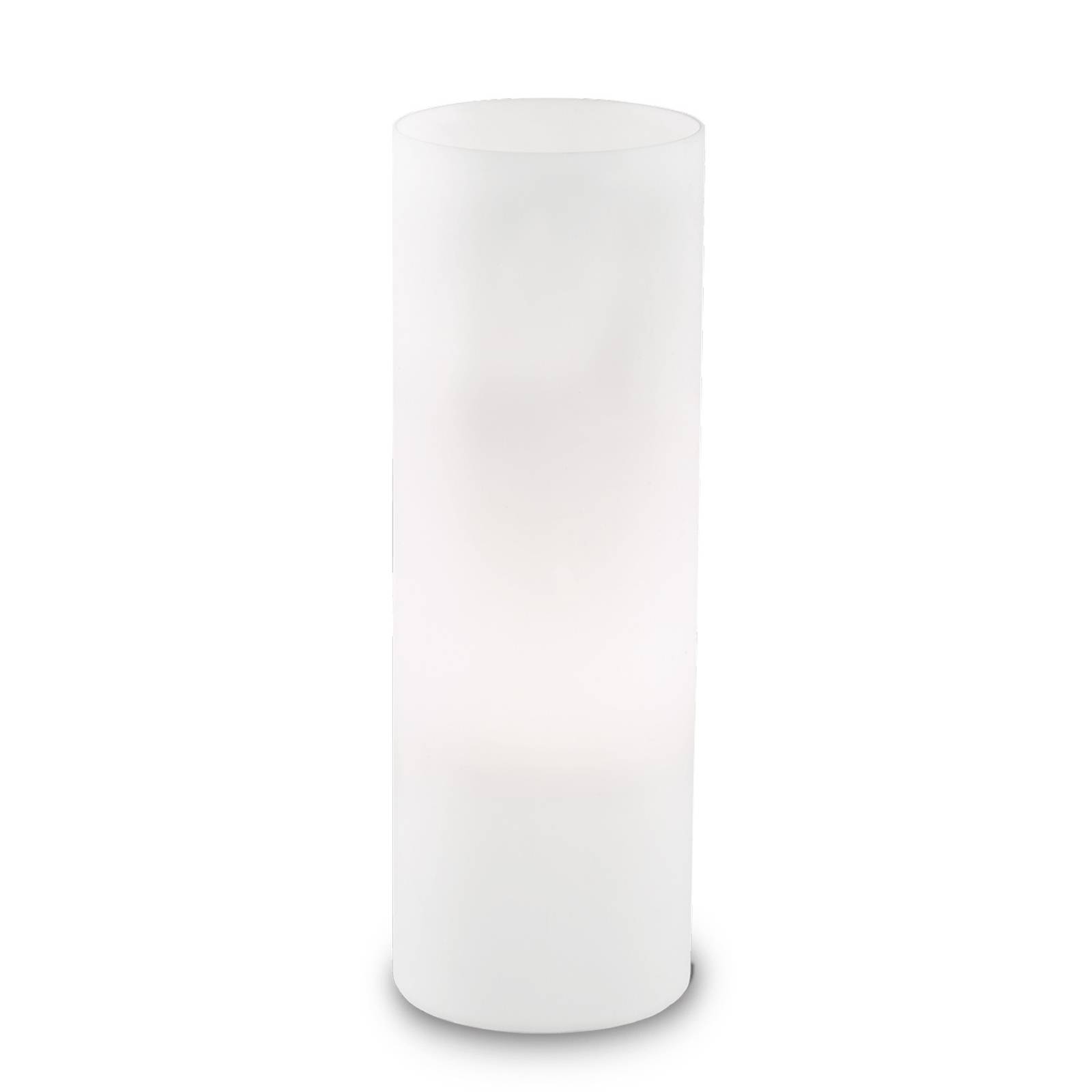 ideallux lampe à poser edo en verre blanc, hauteur 35 cm