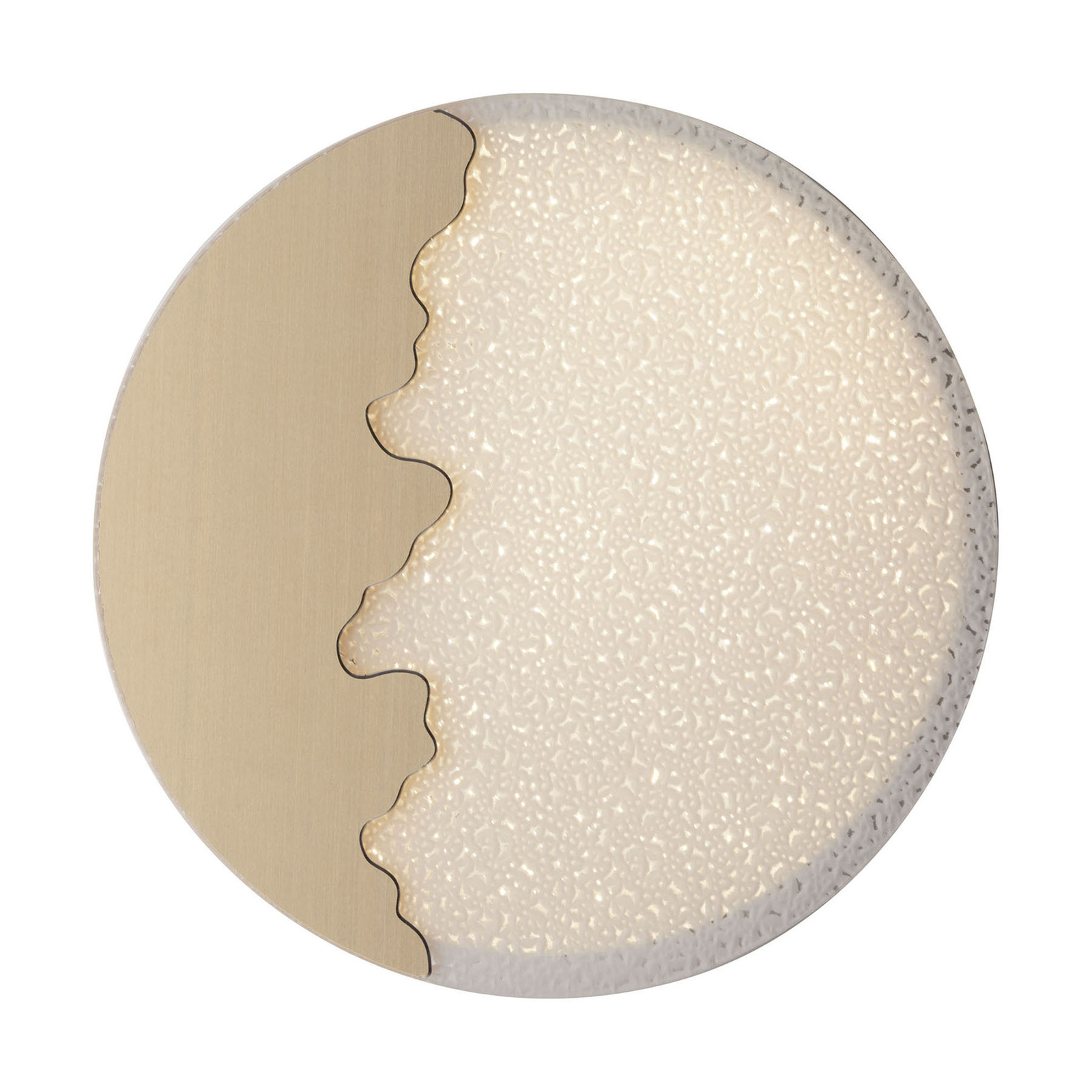 Chic LED wall light, round, gold/relief