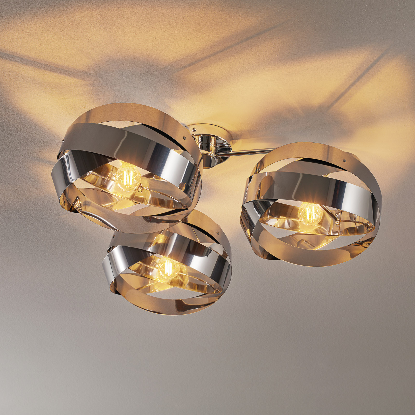 3 bulb chrome ceiling light