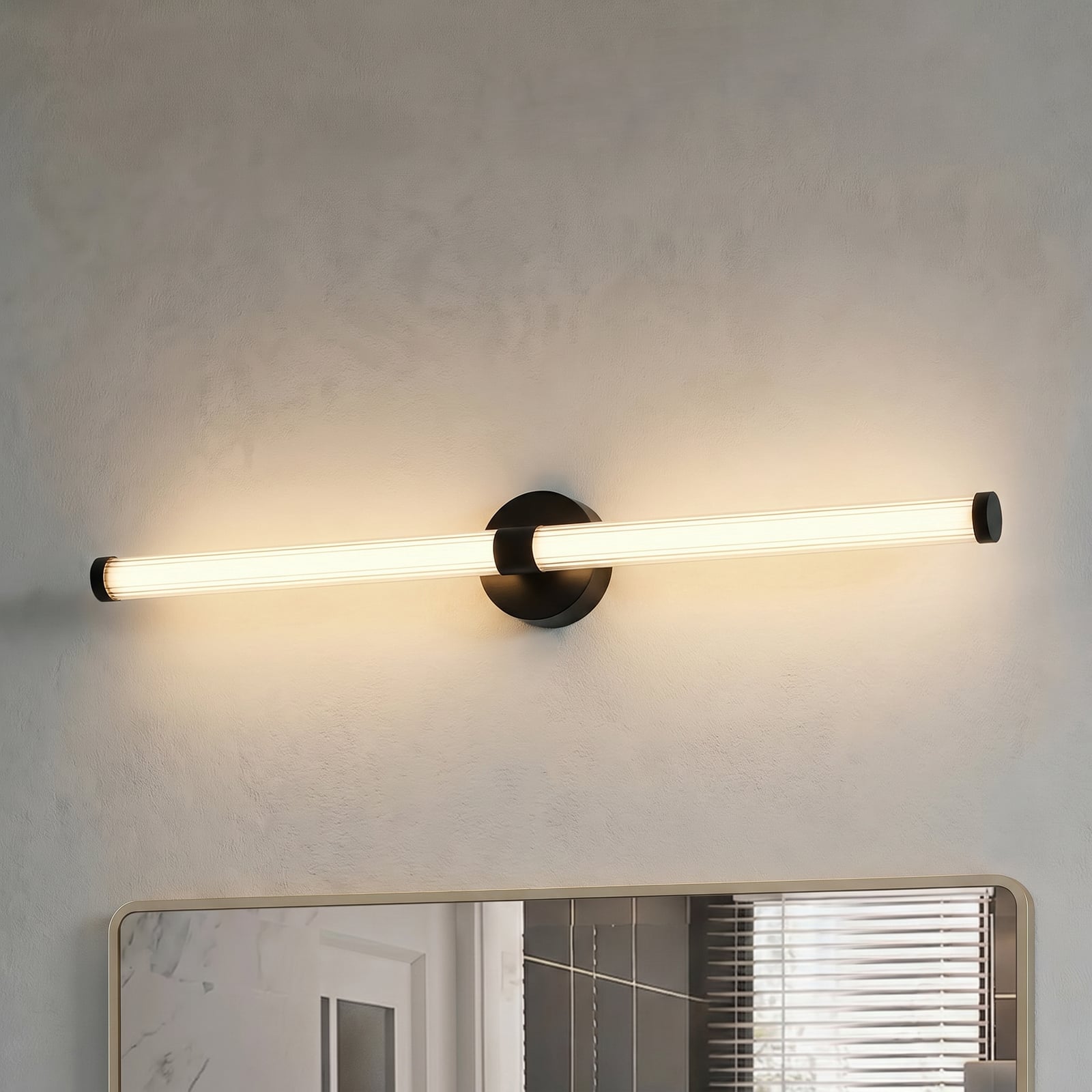 Melisa applique a LED, nero, 90 cm, CCT, IP44 - Lucande