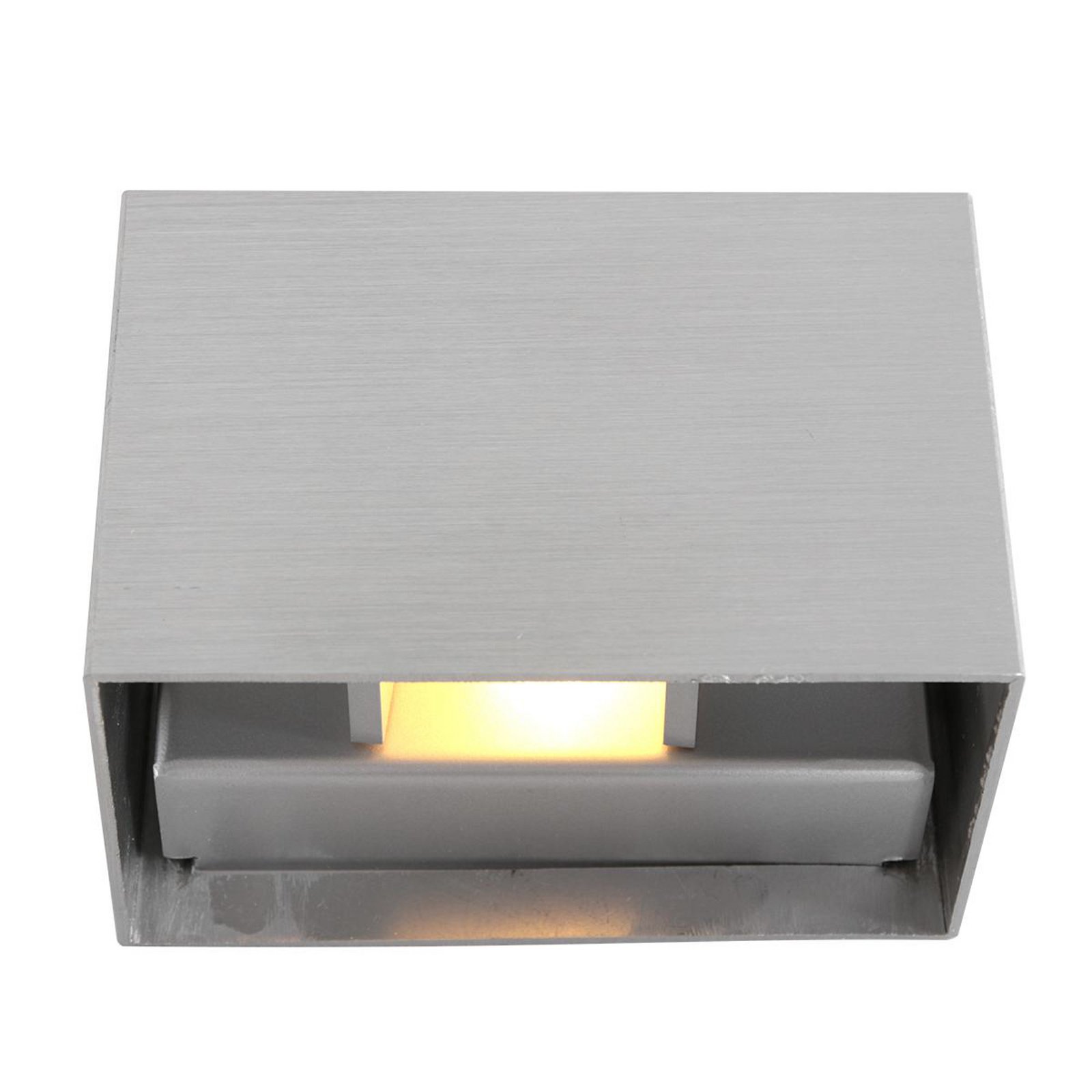 LED wall light Muro 3365, steel grey, angular, G9, 2,700 K