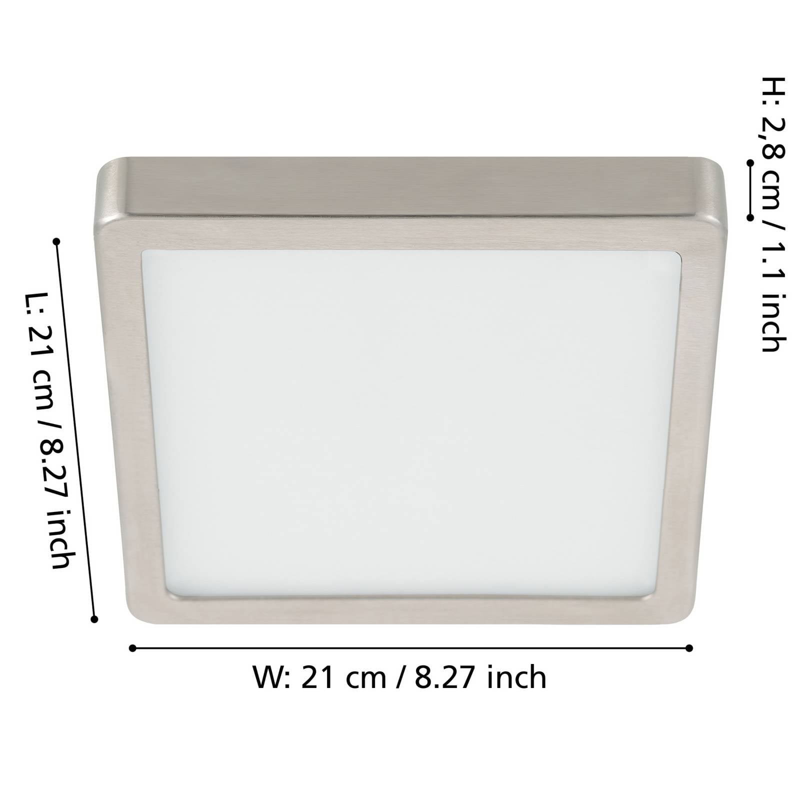 Panel natynkowy LED Fueva 5 IP20 830 nikiel 21x21cm