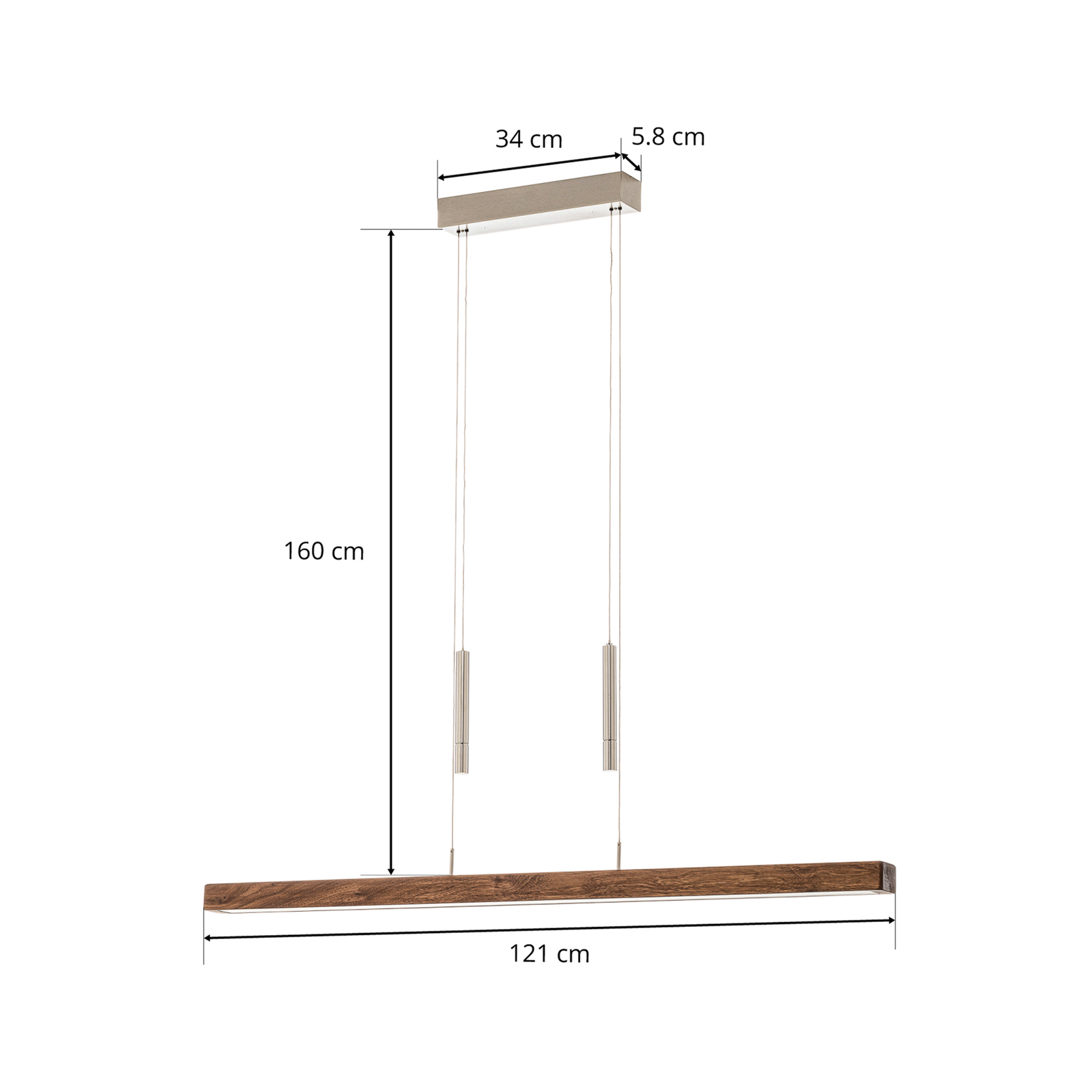 HerzBlut Leonora -riippuvalo Down 121 cm, pähkinä