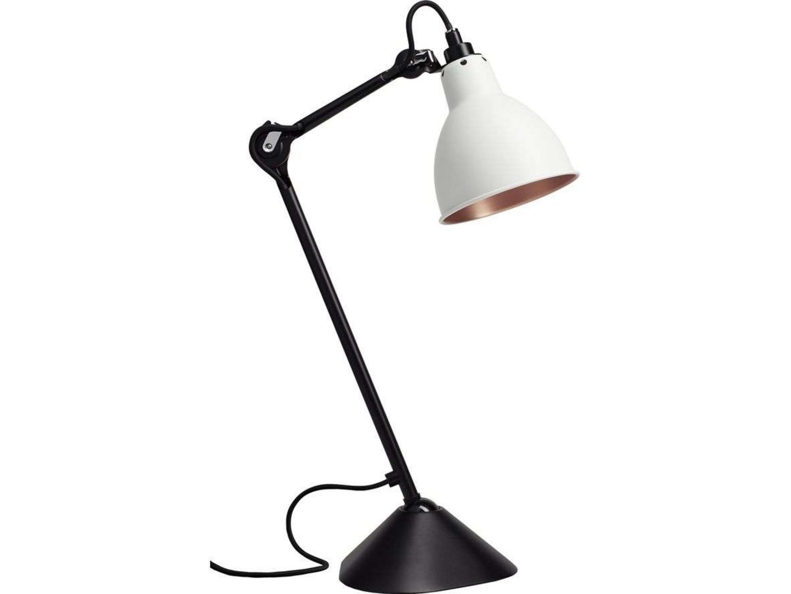 205 Stolní Lampa Black/White/Copper - Lampe Gras