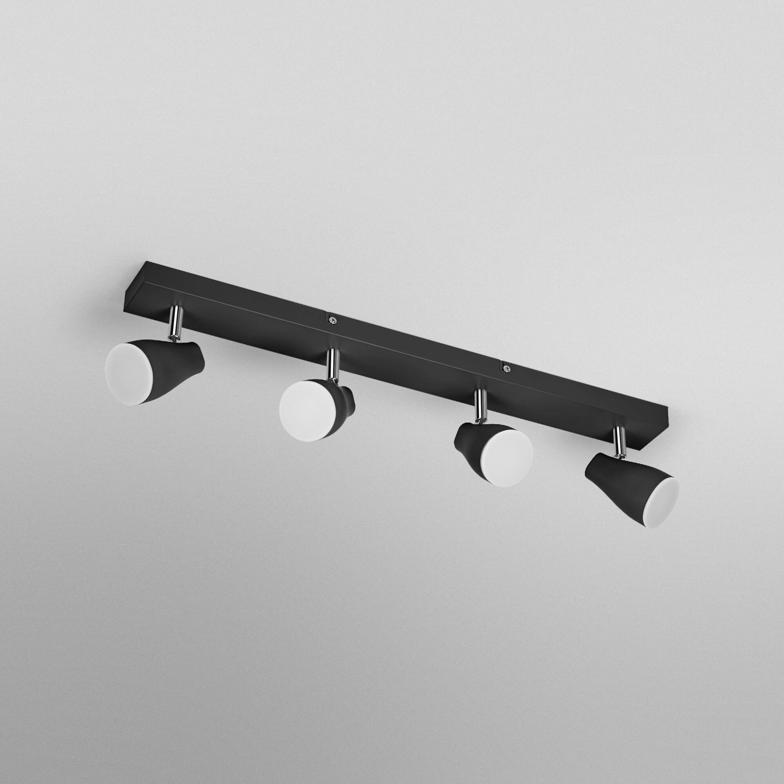 OSRAM Deckenstrahler PEAR, schwarz, 4-flg., GU10-LED 2.700 K