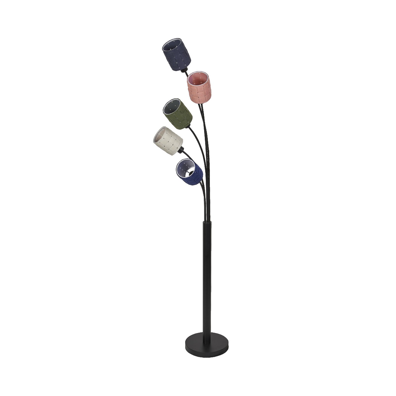 OSRAM Decor Felt Weaving Cans floor lamp, colourful, 5-bulb, E14