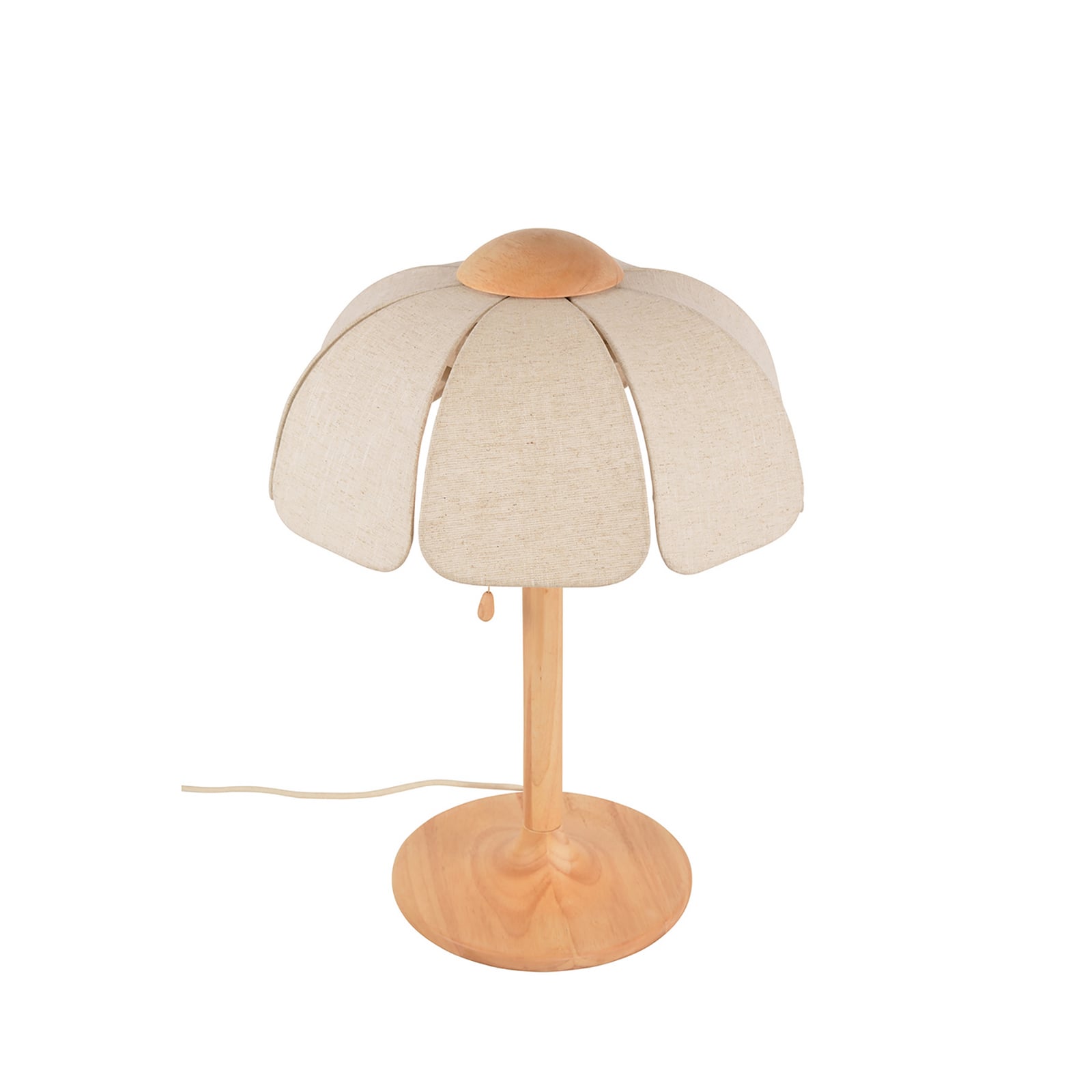 Lampada da tavolo Coquillage, lino naturale/legno - MARKET SET