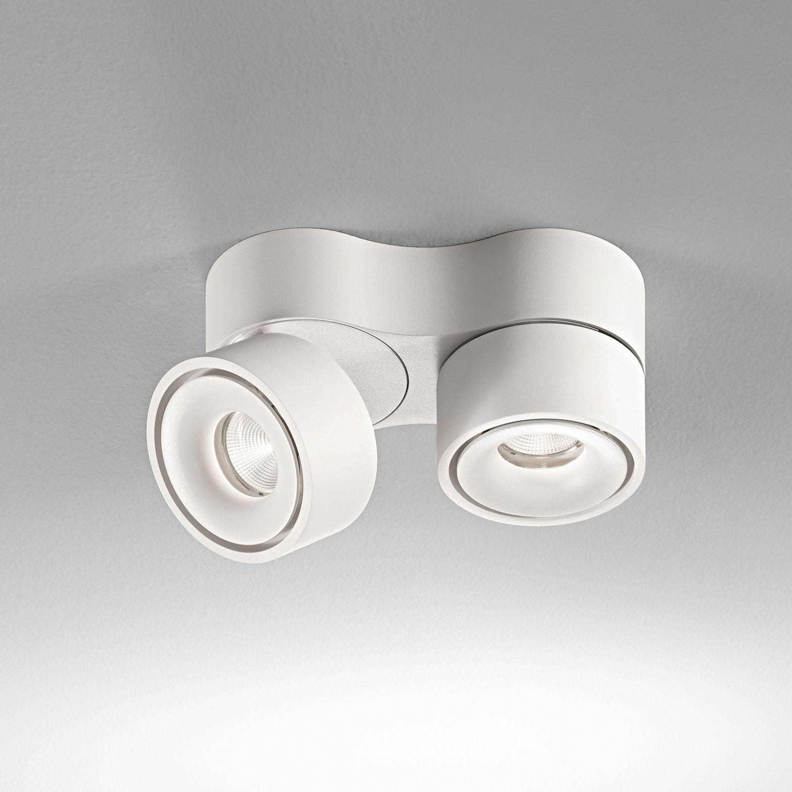 Egger Licht Clippo Duo LED downlight, white, 2,700 K, for Workroom / Office, aluminium, 14 W, L: 21 cm, W: 10 cm, H: 15 cm