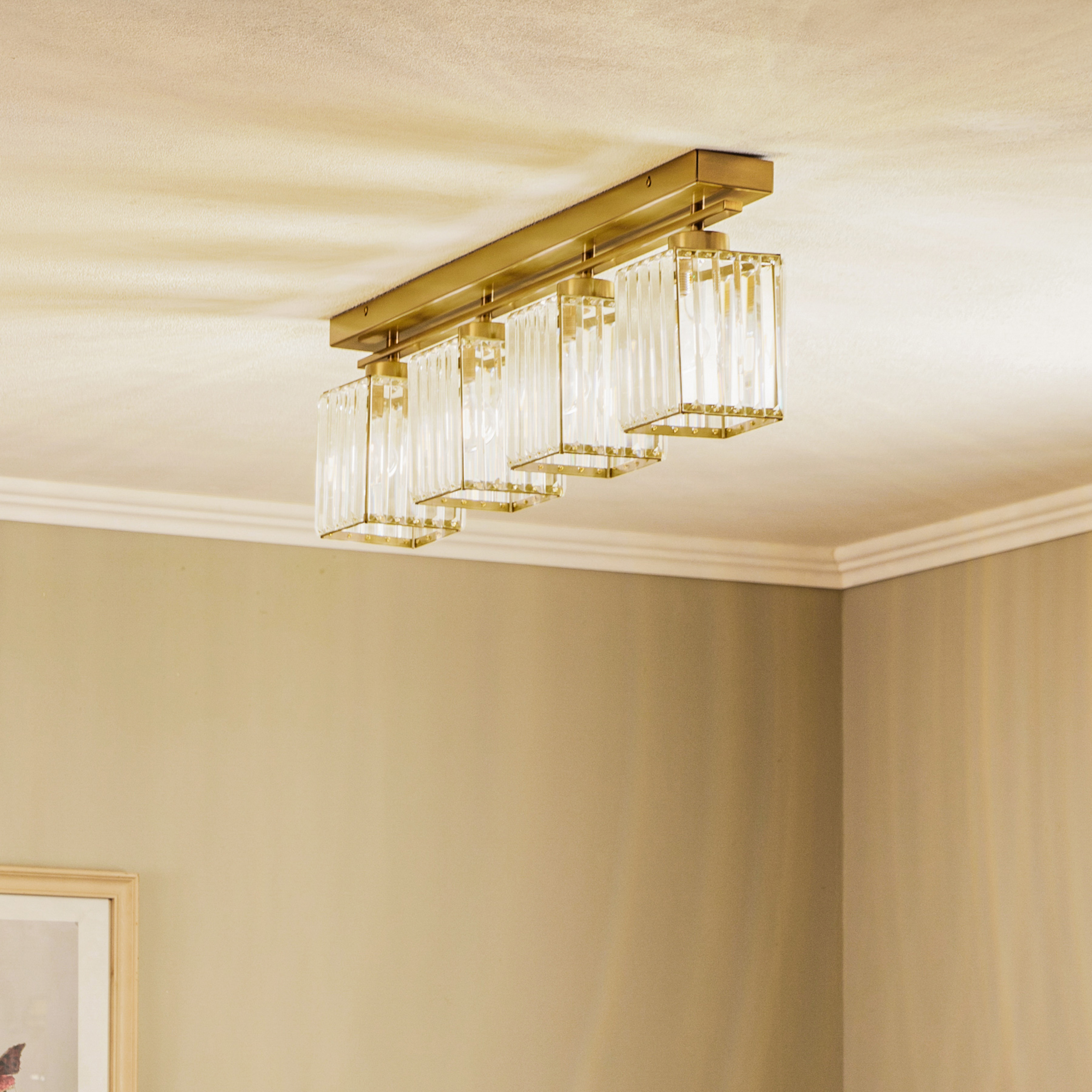 Deckenleuchte AV-1795-4EY 4-fl. Balken, antikgold