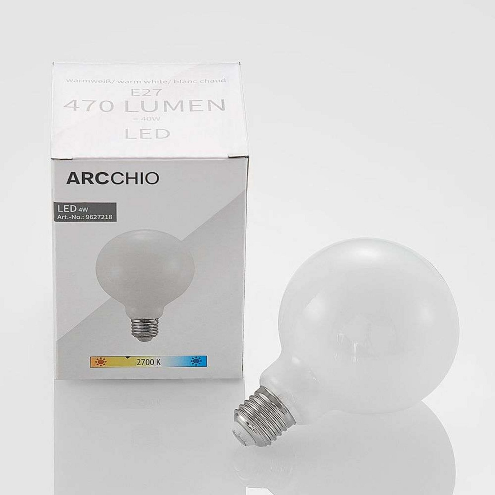 Bec LED 4W (470lm) Globe G95 Opal Dimmable E27 - Arcchio