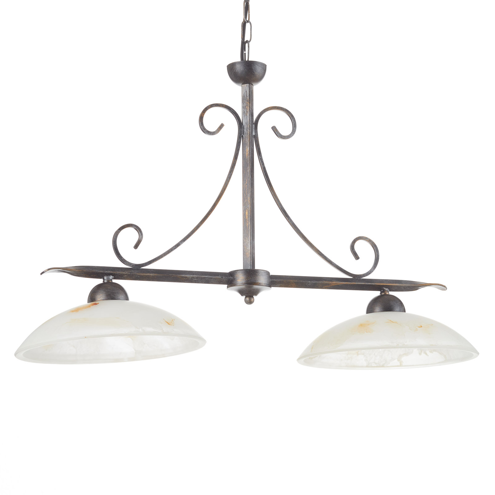 Country house style hanging light Dana, 2-bulb