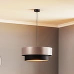 Dorina hanging light, silver/black Ø 50cm