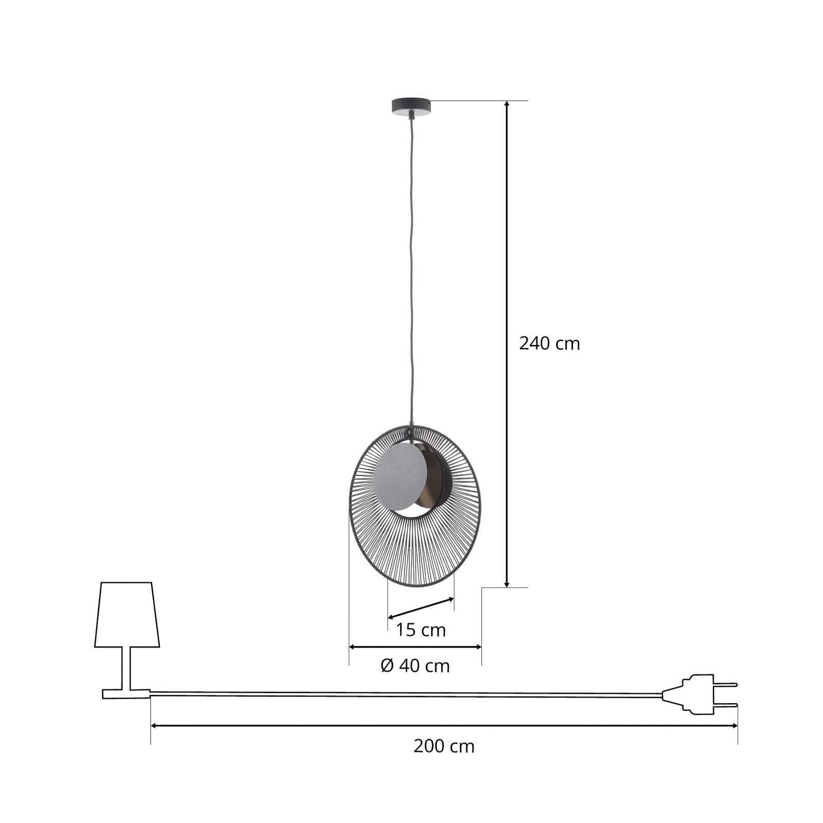 Forestier Oyster designerska lampa wisząca, czarna