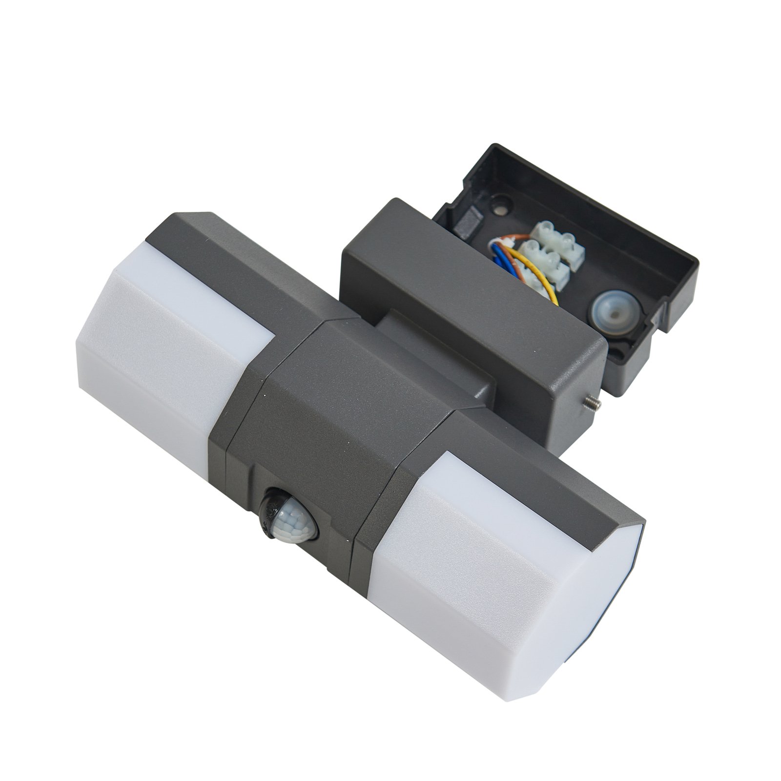 Alaric LED Außen Wandleuchte w/Sensor Weiß/Dark Grau - Lindby