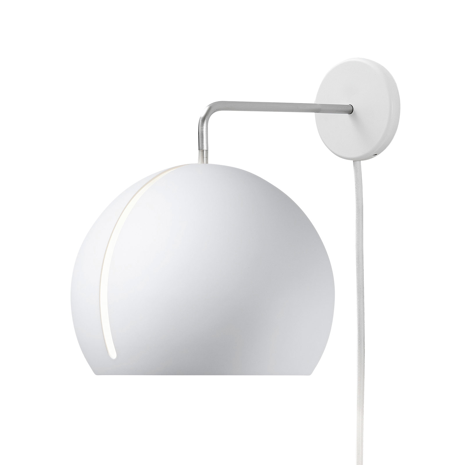 Nyta Tilt Globe Wall aplique con enchufe, blanco