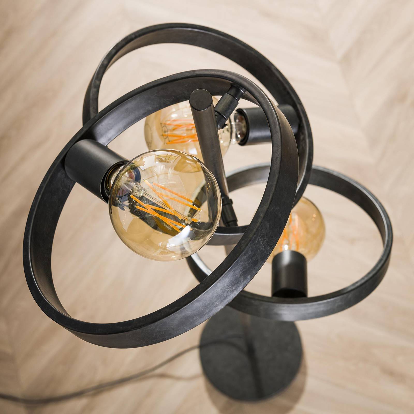 Lampa stojąca Ringelbach, 3-punktowa, antracyt, metal, E27