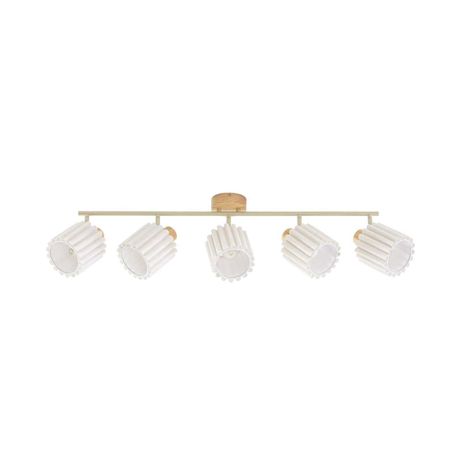 Lindby plafondspot Shiloh, 5-lamps, naturel/beige, hout Lindby plafondspot Shiloh, 5-lamps, naturel/beige, hout