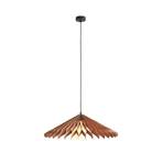 Suspension Nature Sun verre XL, cône plat, Ø 69 cm, bois