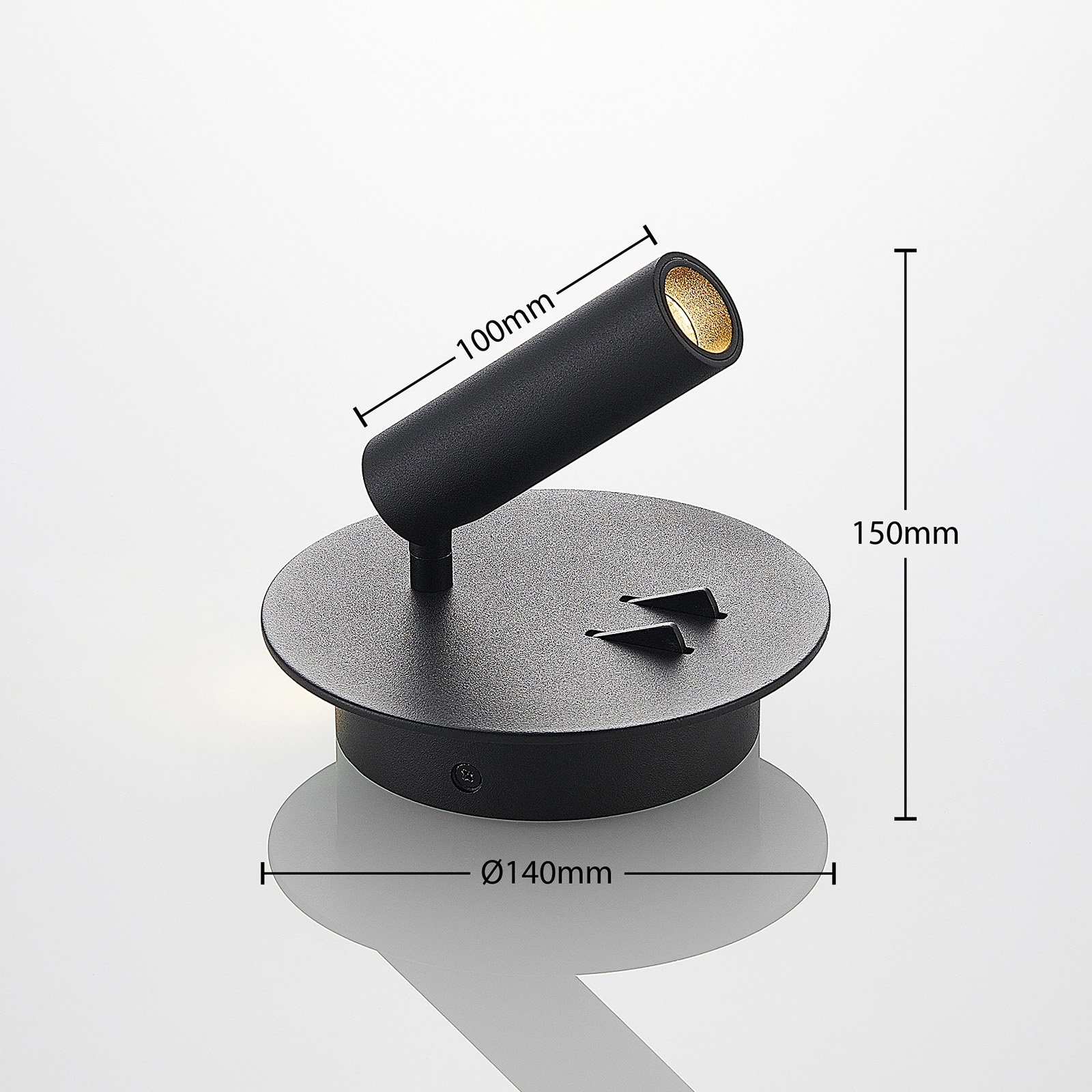 Magya LED 2 RoundCandeeiro de Parede Black - Lucande
