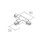 Ivela T-connector SQUARE 48 V, white, protective earth right