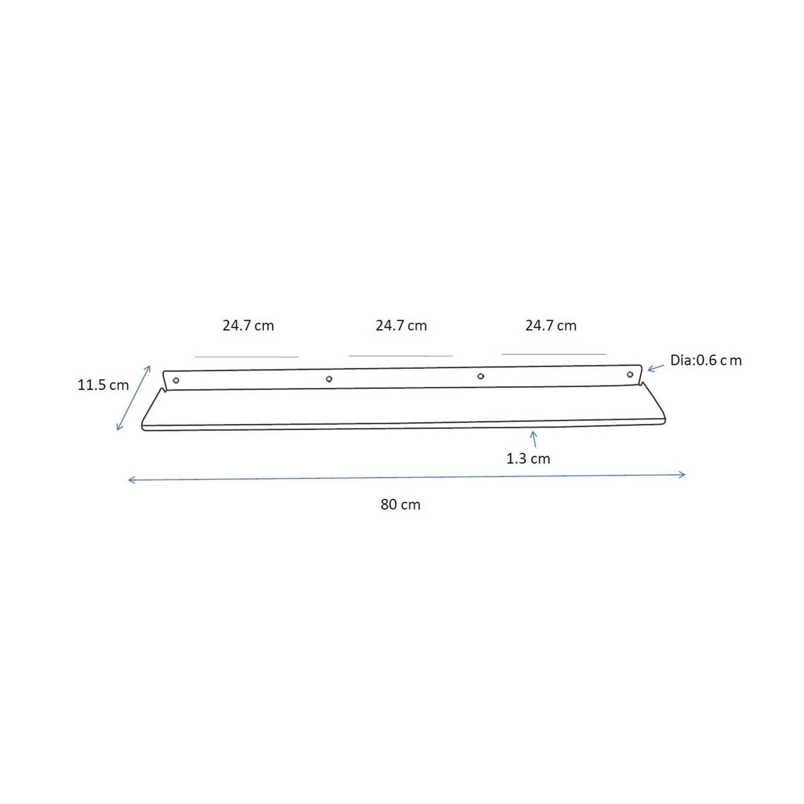 HDLedge plank, messingkleurig, breedte 80 cm - House Doctor