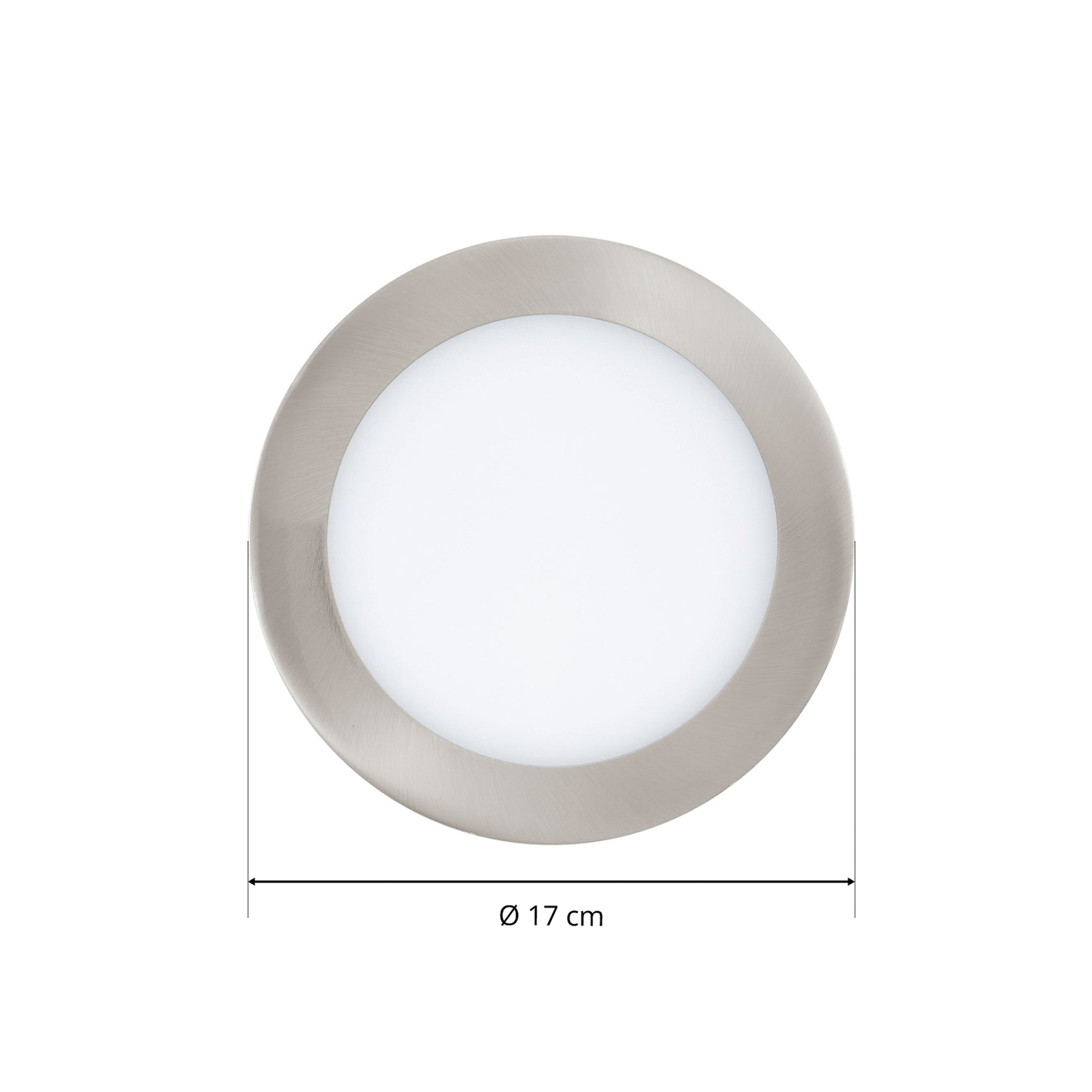 EGLO connect LED padziļinājumā iebūvējamā lampa Fueva-C, Ø 17 cm, niķelis