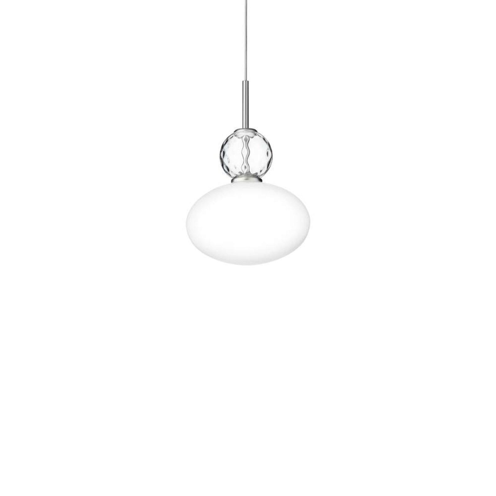 Nuura Pendelleuchte Rizzatto 32, Ø 30 cm, silberfarben/opal