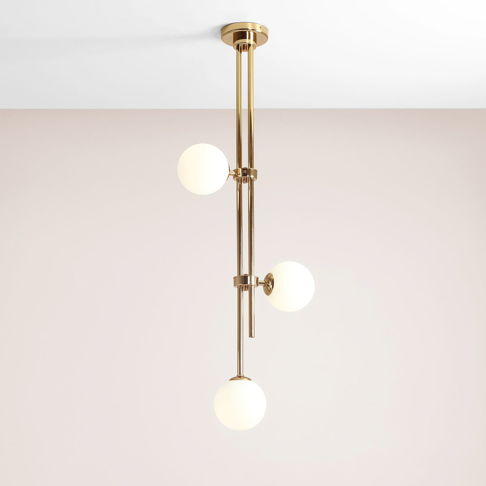 Plafonnier 1073PL_E30, à 3 lampes, doré