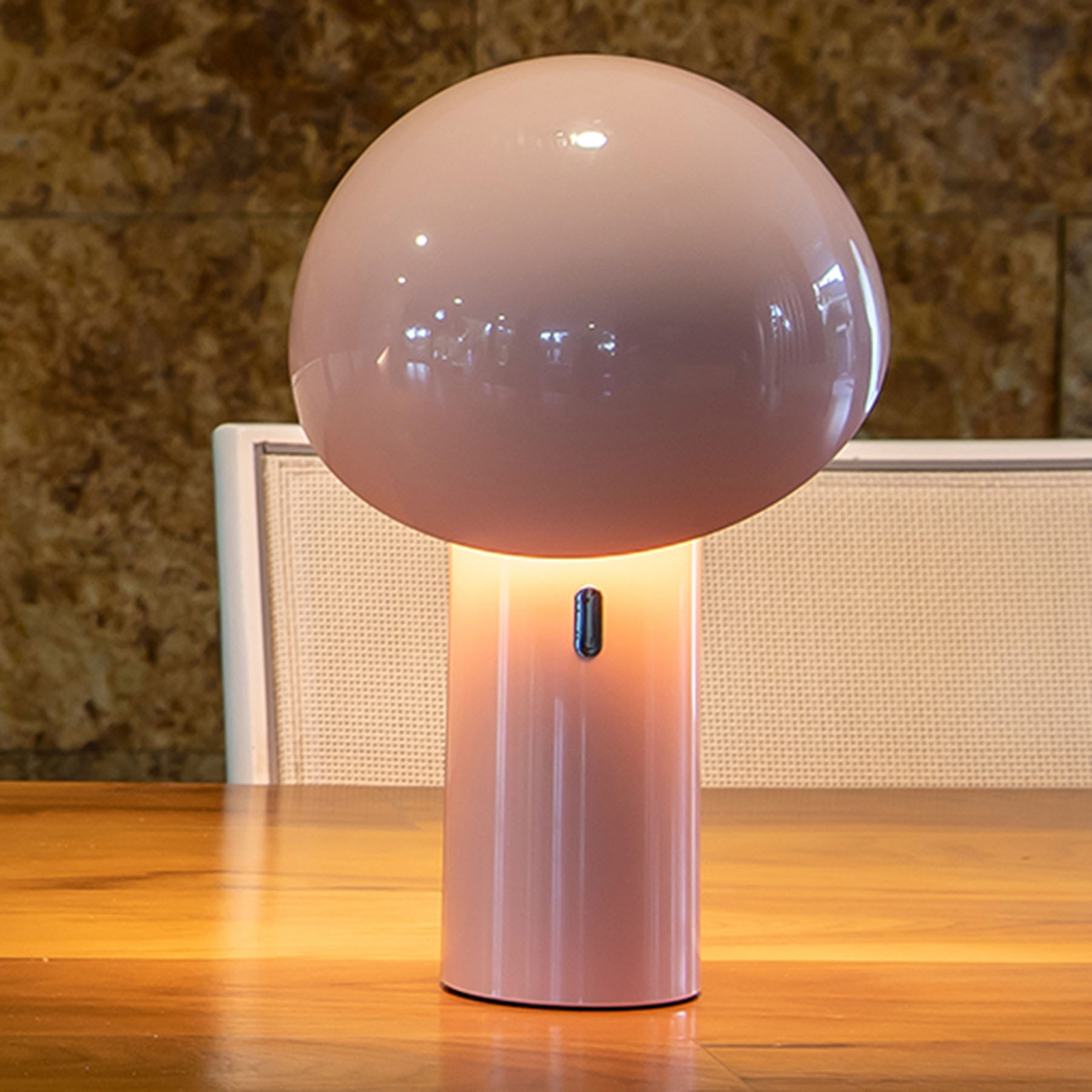Newgarden Enoki lámpara mesa LED con batería, rosa