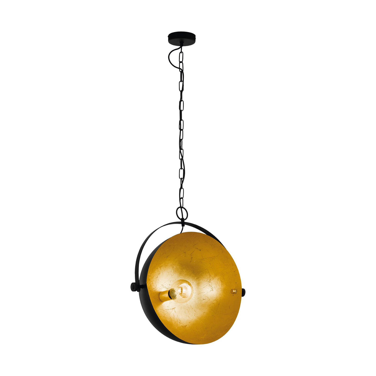 Hanglamp Covaleda van staal, zwart/goud
