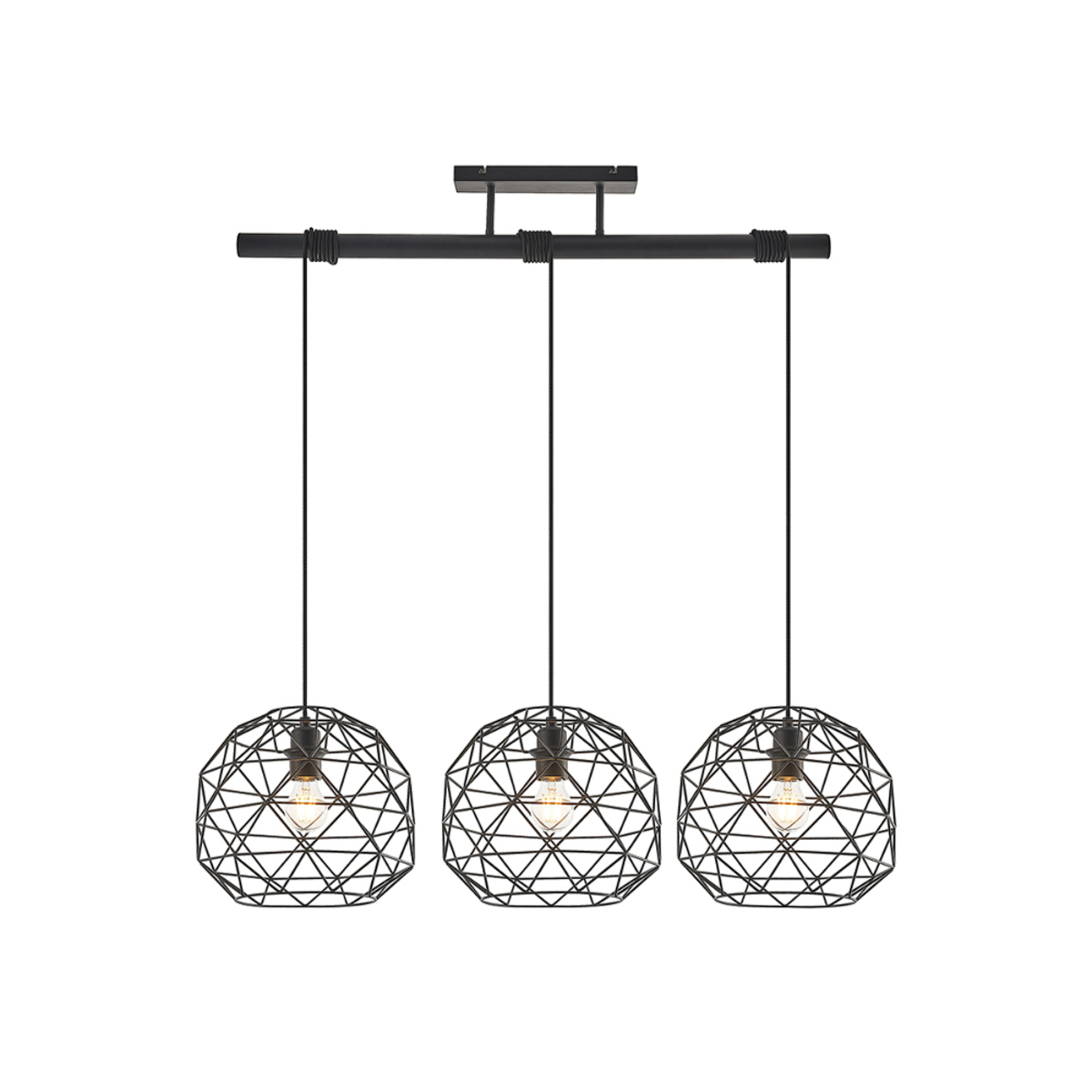 Lindby Paridimo hanglamp van staal, 3-lamps