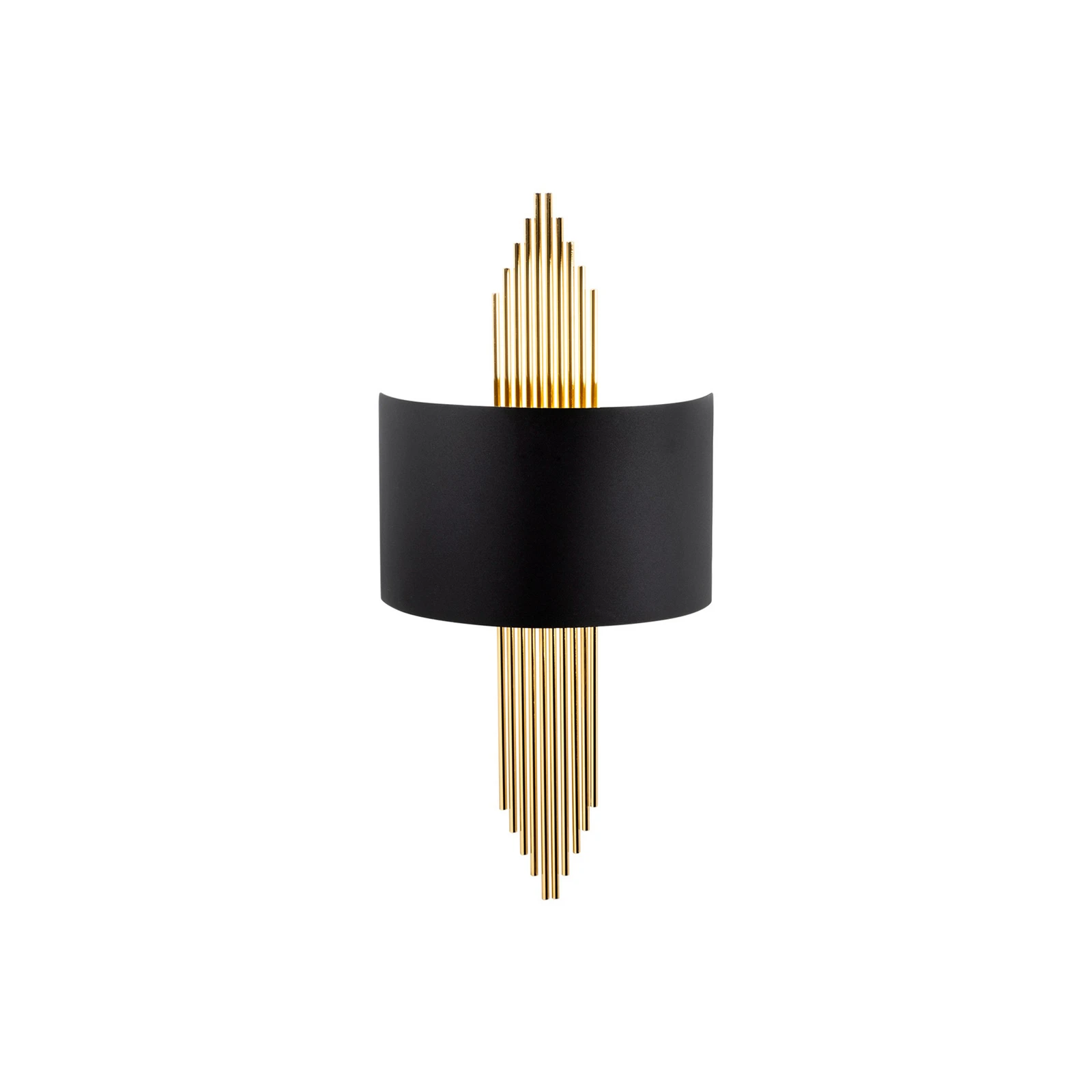 Aplique de pared 616-A, negro con varillas doradas