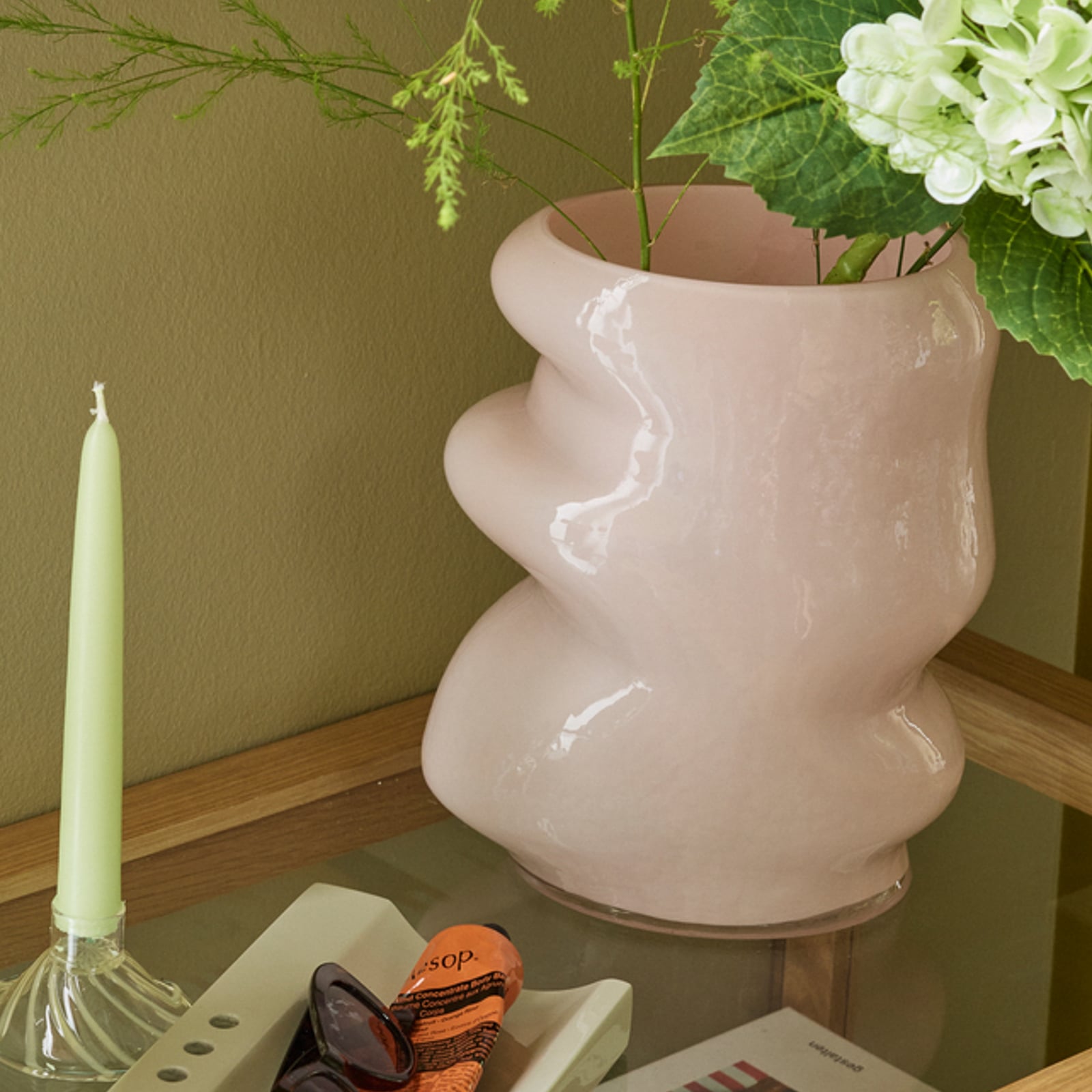 Vaso Lote rosa, altezza 25 cm - Hübsch