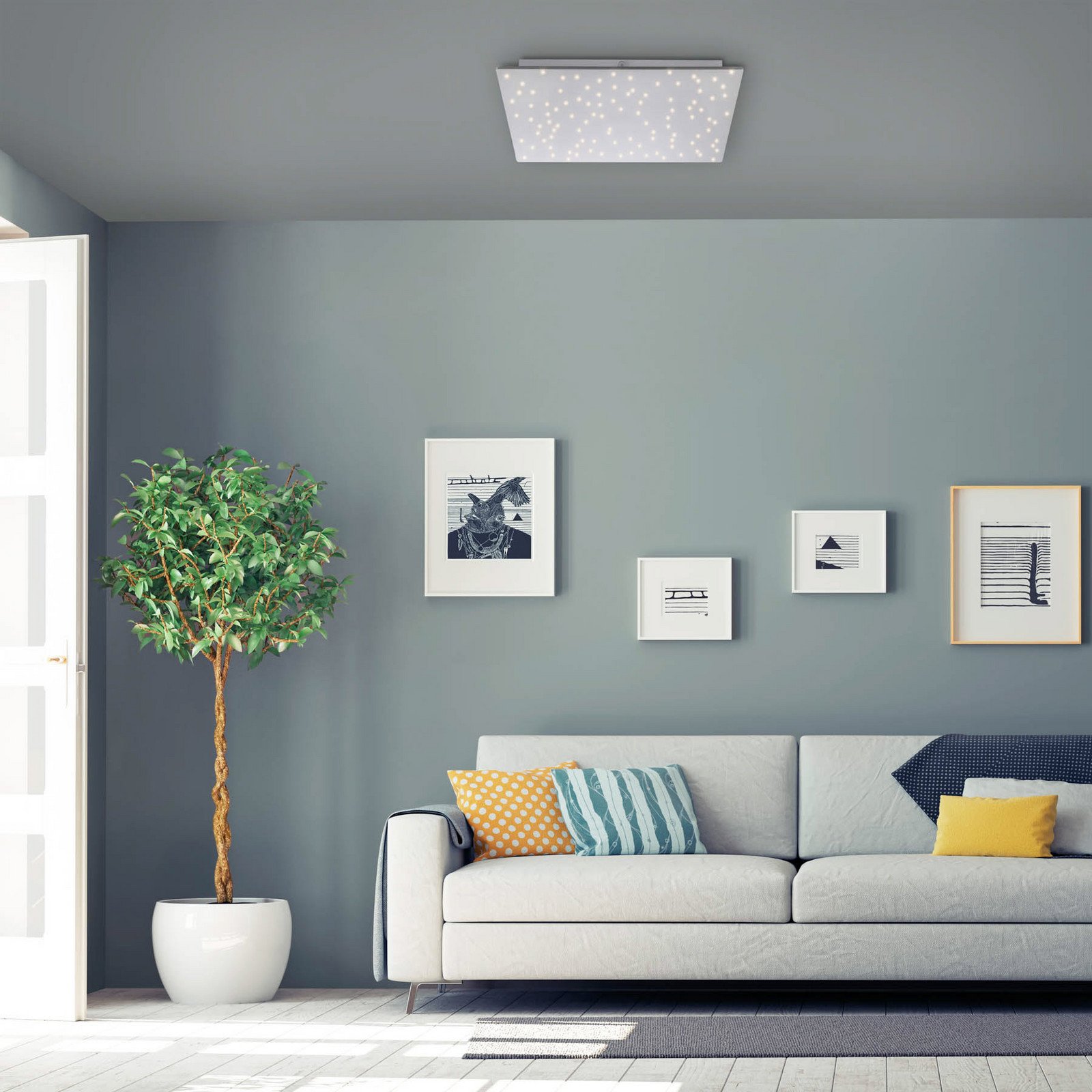 JUST LIGHT. Sparkle plafonieră LED CCT dim oțel 45x45cm - dormitor - modern - Metal