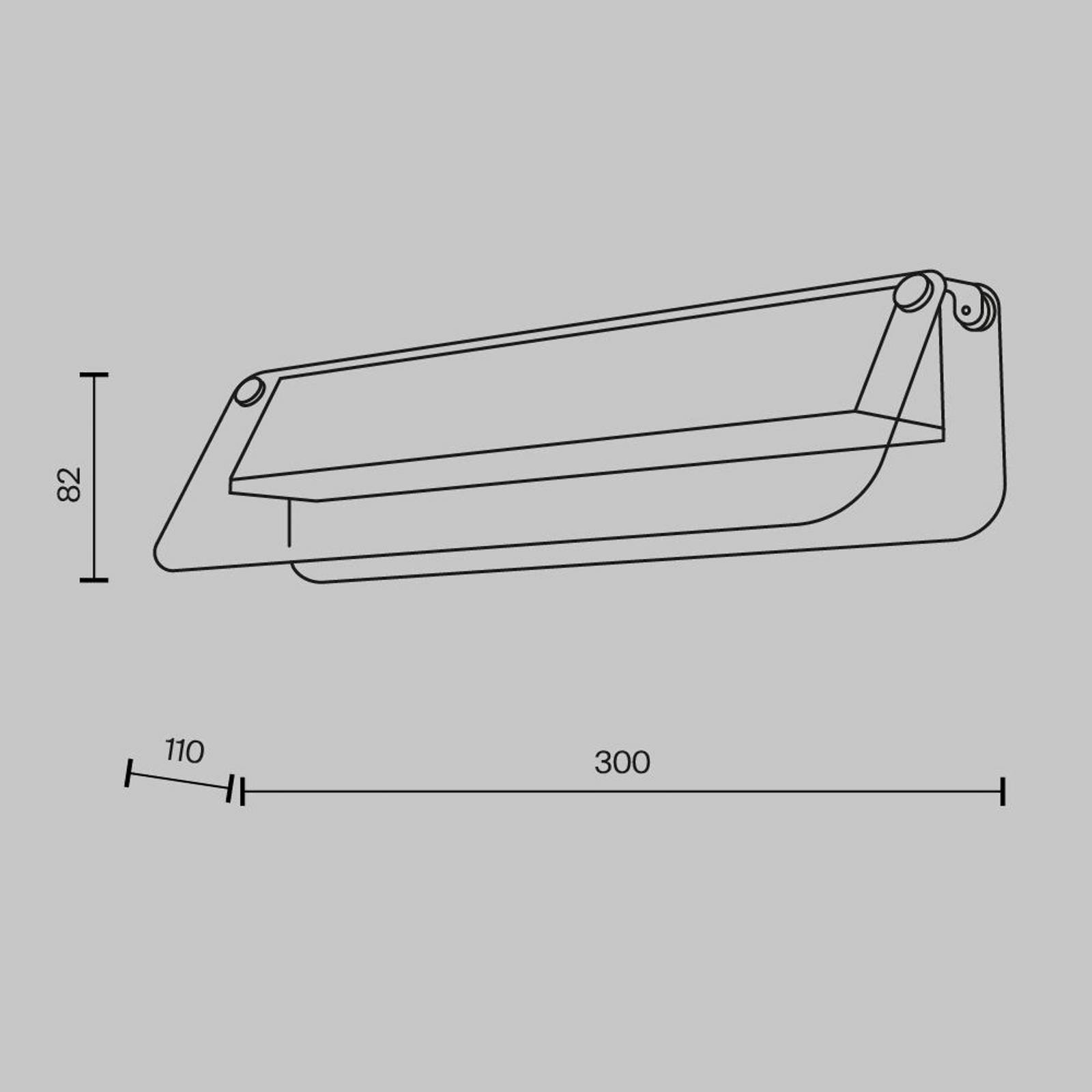 LED-Wandlampe FLAT, grau/messing, Breite 30 cm, Glas/Metall günstig online kaufen